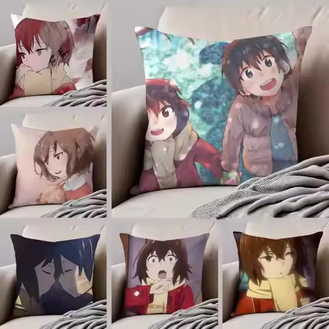Suspenseful Anime Erased Cushion Cover Throw Pillow Cover Hidden Button Durable Polyester Chair Cush