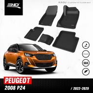 3D Mats พรมปูพื้นรถยนต์ PEUGEOT 2008 2022 - 2025 พรมกันลื่น พรมกันนํ้า พรมรถยนต์