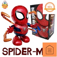 ตุ๊กตาหุ่นยนต์เต้นได้ใสถ่านหุ่นฮีโร่เต้น Dance hero spiderman มีเสียงมีไฟ Mama Happy House