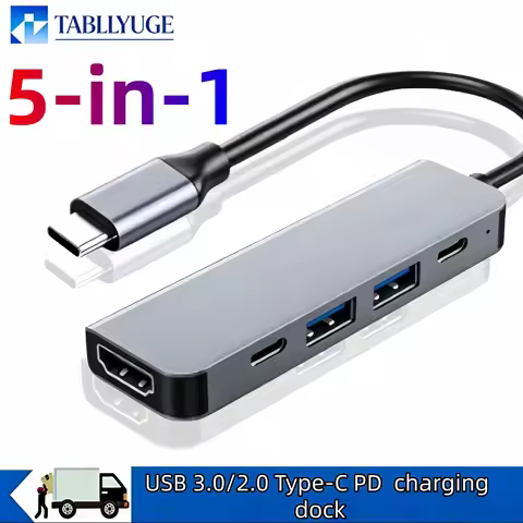 USB C Hub to 4K HDMI-Compatible USB 3.0 2.0 Type C PD Charging Dock for MacBook iPad Samsung S10 Dex