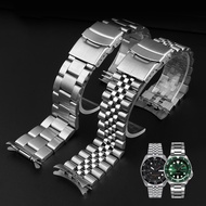Solid Stainless Steel Curved End Watch Band Strap for Seiko SRP773 SRP775 SKX009 SKX007 SKX011 Luxury Diving Jubilee Bracelet