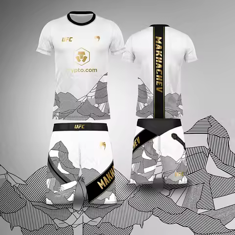 UFC 322 Islam Makhachev Fighting Night Champion Set MMA Octagonal Cage Fan Gift Men's Oversized Brea