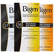 Bigen Permanent Powder Hair Color | Oriental Black | Black Brown | Dark Brown