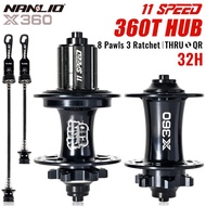 NanLio X360 Bicycle Hubs Noise Hub 8 Pawl 3 Teeth 360 Rings 32 Hole Sealed Bearings Lubricated Bike 