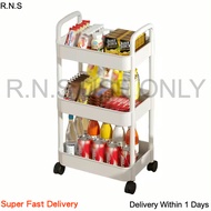 Storage Trolley 3/4 Tier Living Room Kitchen Trolley Storage Rack Shelf with Wheel 4 Tier Trolley