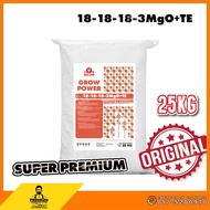 RED LION Grow Power NPK 18-18-18 + 3MgO + TE Fertilizer 25KG | Baja Seimbang Serbaguna Untuk Semua T