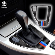 Real carbon fiber Gear shift panel trim sticker for BMW E90 E92 2005-2012 interior decoration