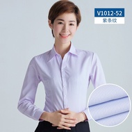 ฤดูใบไม้ผลิเสื้อแขนยาวผู้หญิง Professional Worker ตกแต่ง Body Square Collar สีชมพูอ่อน Twill เสื้อผู