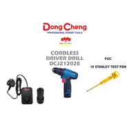 Dong Cheng Cordless Driver Drill DCJZ1202E (10.8v li lon) Drill Baterry Drill  foc stanley test pen x 1