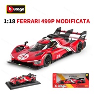 Bburago 1:18 Ferrari 499P Modificata Sports Car Static Simulation Die Cast Vehicles Collectible Mode