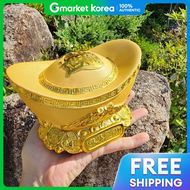 Wealth Luck Golden Gold Coin Piggy Bank - Moving Grand Opening Housewarming Gift