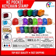 SAME DAY POST OUT POCKET PORTABLE Keychain Stamp Pre-Ink (9mm X 29mm)  Flash Stamp / Doctor Stamp / 