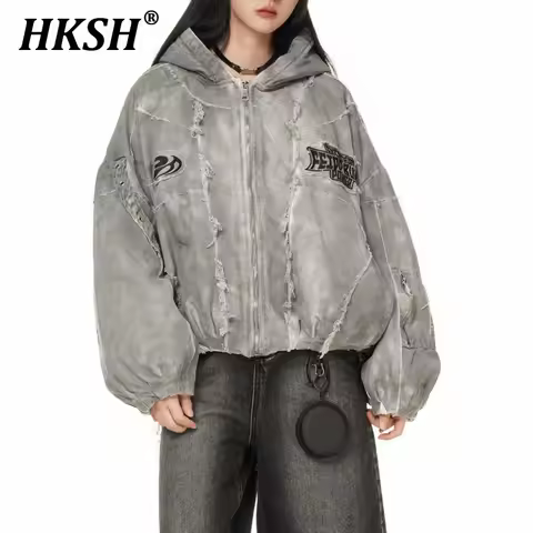HKSH Autumn Winter New Men's Tide Original Design Techwear High Street Fashion Trend Vintage Jacket 