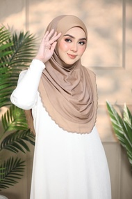 Tudung Sarung AAMANI Cotton Ribbed Awing Scuba Piping Chiffon Free Size Instant Shawl AAMANI