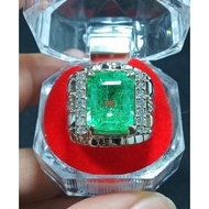 926 SILVER RING WITH COLOMBIAN EMERALD GEM READY TO USE
