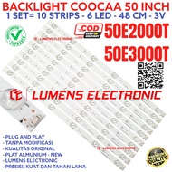 COOCAA LED TV BACKLIGHT 50 INC 50E2000 50E30000 50E2000T 50E30000T T 50E BL LAMP 6K 3V 6 BUTTONS 6LE