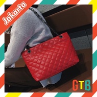 GTB - W113 TAS SELEMPANG WANITA FASHION TOTE BAG CHANNEL SLING BAG KULIT BESAR BATAM IMPORT MURAH