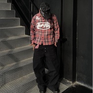 KEMEJA WP Company - Boxy Plaid Flannel Shirt pinksoft WorkShirt