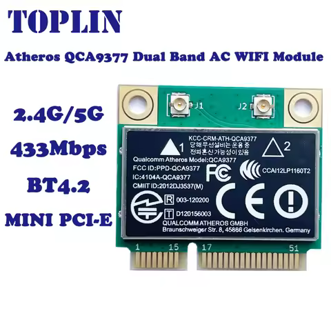 QCA9377 Dual Band AC WIFI Module WIFI Adapter Mini PCI-E 2.4G/5G 802.11ac WIFI Card