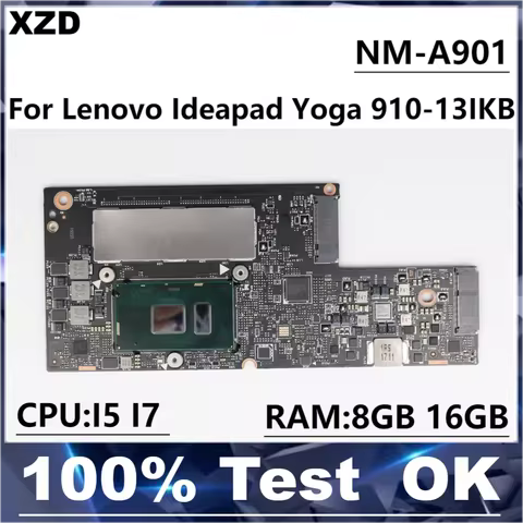 CYG50 NM-A901 Mainboard For Lenovo YOGA 910-13IKB Laptop Motherboard I7/I5 CPU 8GB.16GB RAM 100% Tes