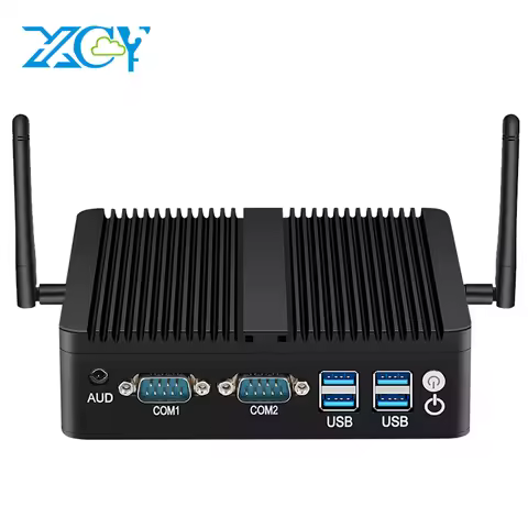 Fanless Mini PC Intel Celeron N5095 J6412 2x Gigabit Ethernet 2x COM RS232 RS485 6x USB Support WiFi