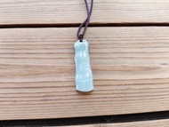 【親翠】天然翡翠 冰微藍膠潤簡單竹節調整式繩鏈