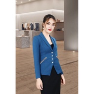 Dark green rice vest, 2 layers, long sleeves, 4 buttons, 2 diagonal pockets AVL03XD