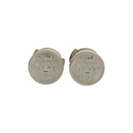 Excellent condition Hermès Exlibris TPM sterling silver earrings, accessory 1104 [pre-owned] HERMES
