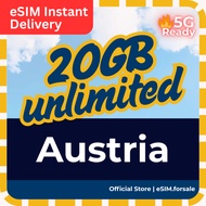 Austria eSIM 奥地利 Three,Hutchison 5G | Total 3GB/5GB/10GB/20GB | Daily 500MB/1GB/2GB  from 3-30days [