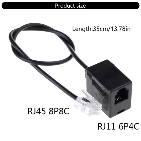 telephone Ethernet RJ45 8P8C male To RJ11 6P4C female Adapter Cable,Office Converter Cord Male To Fe