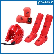 [Prasku2] Taekwondo Sparring Gear Set with Shin Guards Footgear for Taekwondo Sparring