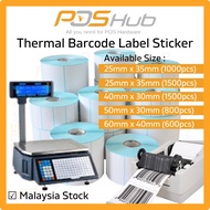 Thermal Paper Barcode Label Sticker Price Label Product Label Sticker Paper 35x25 40x30 50x30 60x40