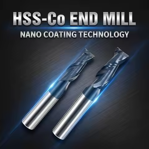 Coated HSS End Mill 2 Flute Keyway Milling Cutter Cobalt White Steel CNC Fully Ground Wear Resistant