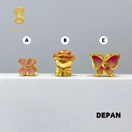 Sincere Store Emas 916 3L Bead Bunga & Butterfly 2C | Emas 916