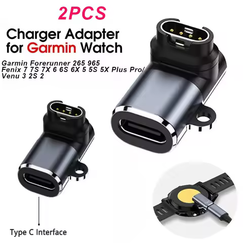 For Garmin Approach S70, S60, S42, S40, S12, S10, G12, X10 USB-C Smartwatch Charger Adapter Quick Ch