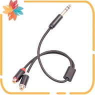 6.35mm Male to Double Female Audio Adapter Cable Accessory Female to 1/4 Inch Splitter Cable, 6.35mm