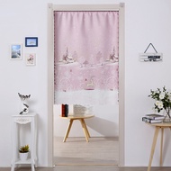 Door Curtain Fabric New Bedroom Toilet Household Half Short Door Curtain Partition Curtain Shade Curtain Velcro Punch-Free