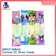 50pcs*40bags cartoon CC long candy/yogurt stick soft candy/fudge candy