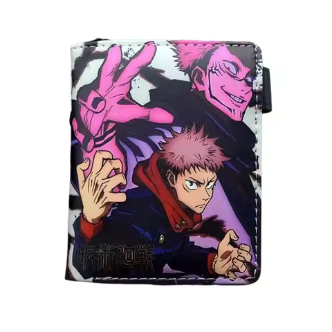 Cartoon Jujutsu Kaisen Satoru Gojo Bifold Short Men's Wallets Itadori Yuji Fushiguro Megumi Women Ca