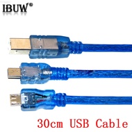 30CM USB Cable For Uno R3/Nano/MEGA 2560/Leonardo/Pro Micro/DUE Blue High Quality A Type USB/Mini USB/Micro USB 0.3m For Arduino