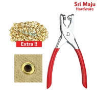 MAJU EYS-KIT Grommet Eyelet Plier Kit Free Gold O Ring Belt Eye Hole Rivet Punch Playar Lubang Sabuk