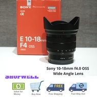 Used Sony 10-18mm F4.0 Wide Angle lens for A6000 A6400 A6500 A6600 E Mount