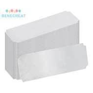 BENECREAT 1set 60pcs Rectangle Aluminium Plate Metal Sheets Silver 75x25x0.2mm