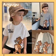 Angugu Summer 2023 New Baby Boy T-Shirt Cartoon jerry print short sleeve for kids girl cotton shirt 