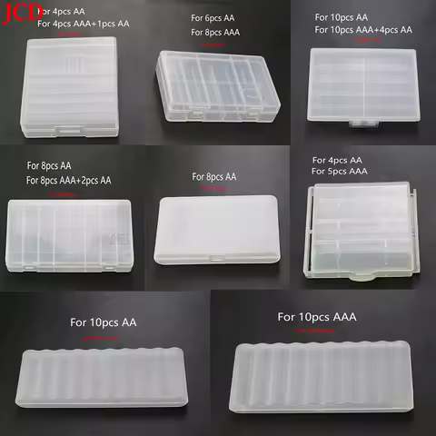 4/6/8/10 Grid AA AAA Plastic Battery Holder Case Organizer Container Batteries Storage Box Holder Ha