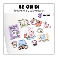 [Be on D:] Today's Diary Sticker Pack | 5 Sheets | Planner Journal Scrapbooking | Cute Decorative St