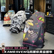KAMRAVEN Crow black and purple big devil dollar bill style men's haircut cape2Meter size covers the 