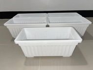 5 pieces big white rectangle pots for plant 32x15x13cm / paso / garden pot / plant tray / pechay pot
