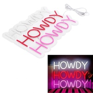 Ffggg Howdy Neon Light  Sign Hangable USB Powered for Wall Decor