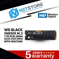 WESTERN DIGITAL WD BLACK SN850X 1TB NVMe INTERNAL SSD GAMING WITH HEATSINK - WDS100T2XHE